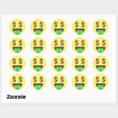 Geld Dollar Signs Emoji Ronde Sticker (Vel)