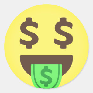 Geld Dollar Signs Emoji Ronde Sticker