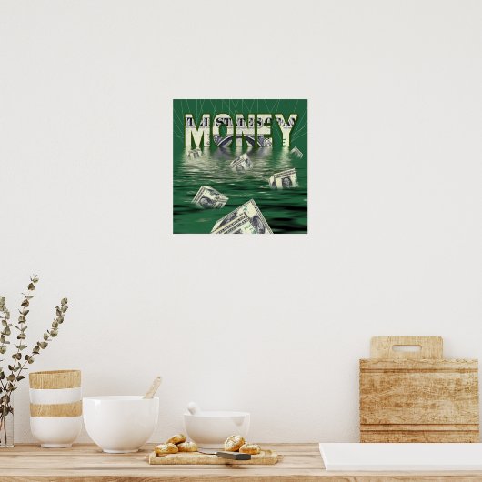 GELD - DOLLAR WAARDE DROWING POSTER (Keuken)