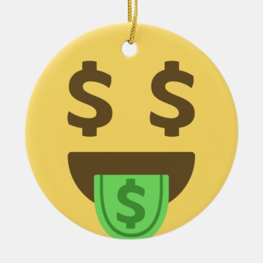 Geld en contant geld Emoji Keramisch Ornament (Voorkant)
