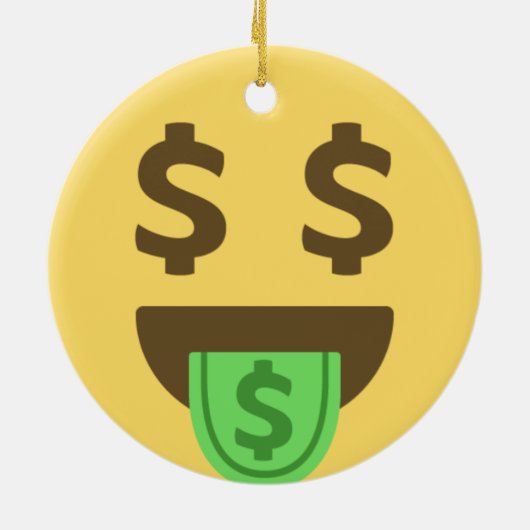 Geld en contant geld Emoji Keramisch Ornament (Achterkant)