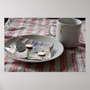 geld en koffie poster