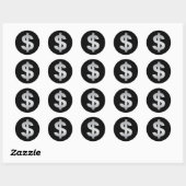 Geld en valuta ronde sticker (Vel)