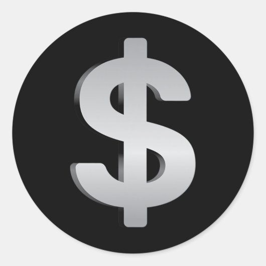 Geld en valuta ronde sticker (Voorkant)