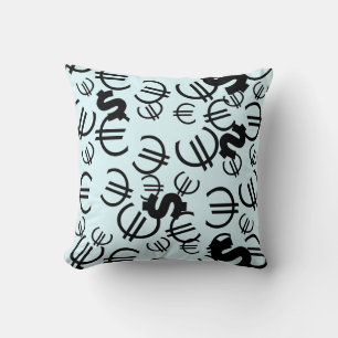 Geld Euro Dollar Patroon Worp Kussen Cushion
