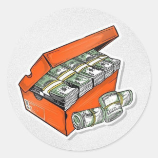 Geld gedrukt ronde sticker