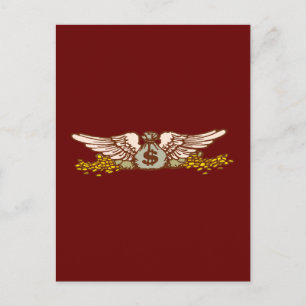 Geld Geldsack Flügel-geldzak Briefkaart