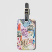 Geld Gemengde valuta World Currency Design Bagagelabel (Voorkant (verticaal))