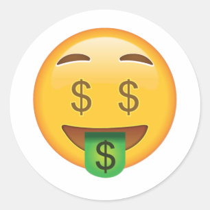 Geld Gezicht - Emoji Ronde Sticker