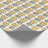 Geld huizen en gouden dollar borden cadeaupapier (Hoek)