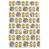 Geld huizen en gouden dollar borden medium cadeauzakje (Voorkant)