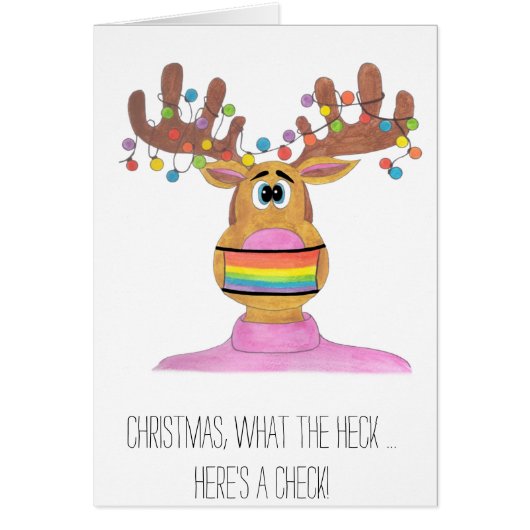 Geld in gesloten Gift LGBT Rudolph Mask Reindeer (Voorkant)