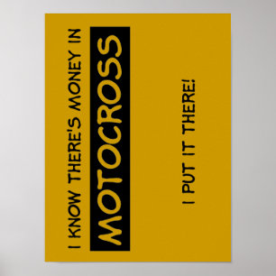 Geld in Motocross Dirt Bike Poster