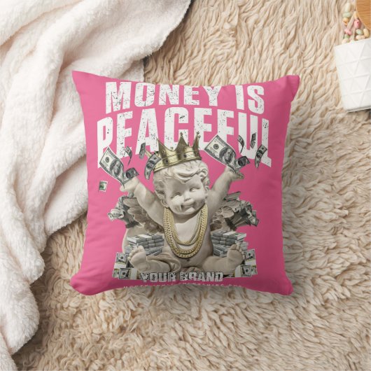 Geld is een vredig grafisch kussen (Deken)