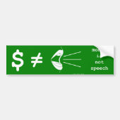 Geld is geen spraak bumpersticker (Voorkant)