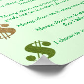 Geld is goed, positieve geluiden dollartekens poster (Hoek)