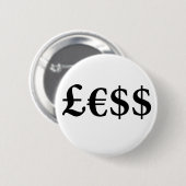 Geld is minder waard ronde button 5,7 cm (Voorkant /achterkant)