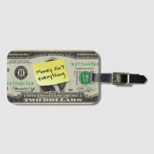 Geld is niet alles/post-it/US 2 dollar rekening Bagagelabel