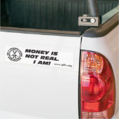 Geld is niet echt. Bumpersticker (Op Truck)