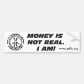 Geld is niet echt. Bumpersticker (Voorkant)