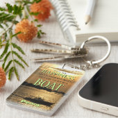 Geld kan geen geluk boat kopen op de haven sleutelhanger (Voorkant Rechts)