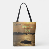 Geld kan geen geluk boat kopen op de haven tote bag (Achterkant)