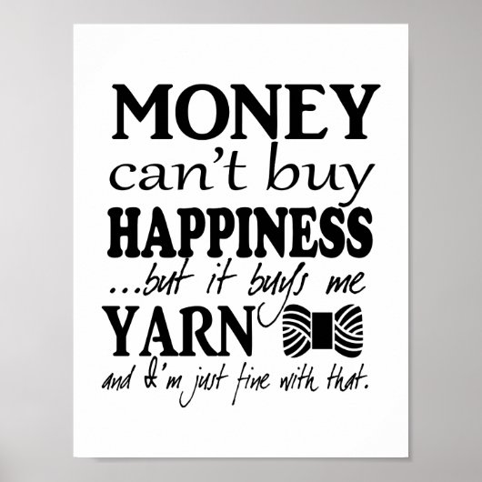 Geld kan geen geluk kopen - Crafts/Yarn Poster (Voorkant)