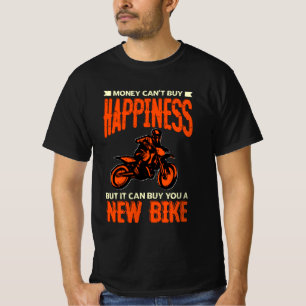 Geld kan geen geluk kopen, maar een nieuwe Bike-mo T-shirt
