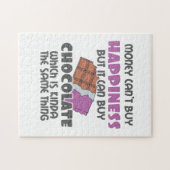 Geld kan geen geluk kopen maar wel chocolade kopen legpuzzel (Horizontaal)