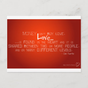Geld kan geen liefde kopen briefkaart