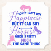 Geld kan kopen Paarden Paarse Roze Kartonnen Onderzetters (Voorkant)