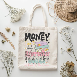 Geld kan niet kopen Geluk Boek Lover Quote Graphic Tote Bag