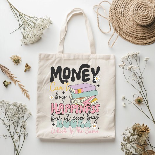 Geld kan niet kopen Geluk Boek Lover Quote Graphic Tote Bag