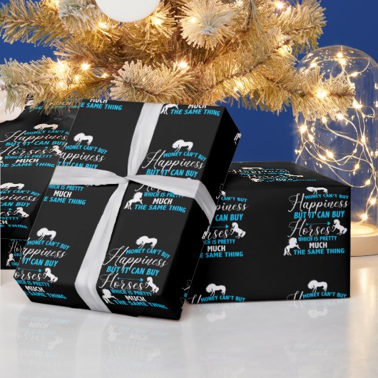 Geld kan paarden blauw kopen cadeaupapier (Feestdagen)