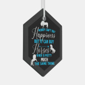 Geld kan paarden blauw kopen glas ornament (Voorkant Rechts)