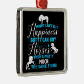 Geld kan paarden blauw kopen metalen ornament (Rechts)