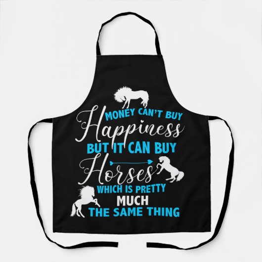 Geld kan paarden blauw kopen schort (Voorkant)