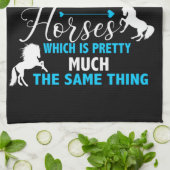 Geld kan paarden blauw kopen theedoek (Gevouwen)