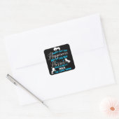 Geld kan paarden blauw kopen vierkante sticker (Envelop)