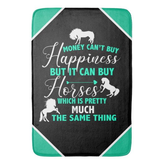 Geld kan paarden kopen Mint Green Badmat (Voorkant Verticaal)