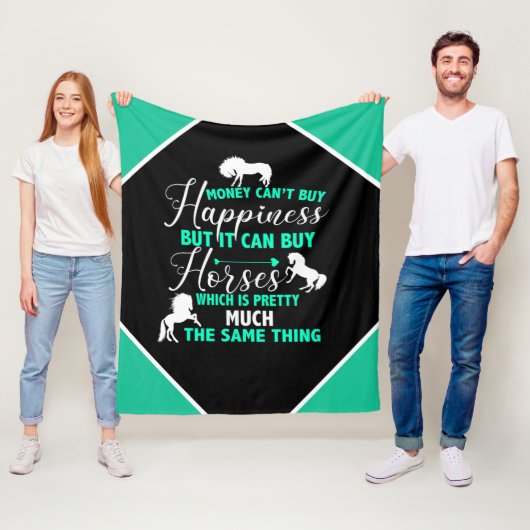 Geld kan paarden kopen Mint Green Fleece Deken (In situ)