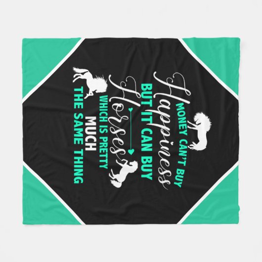 Geld kan paarden kopen Mint Green Fleece Deken (Voorkant (Horizontaal))