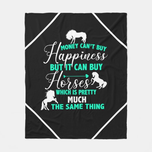 Geld kan paarden kopen Mint Green Fleece Deken (Voorkant)