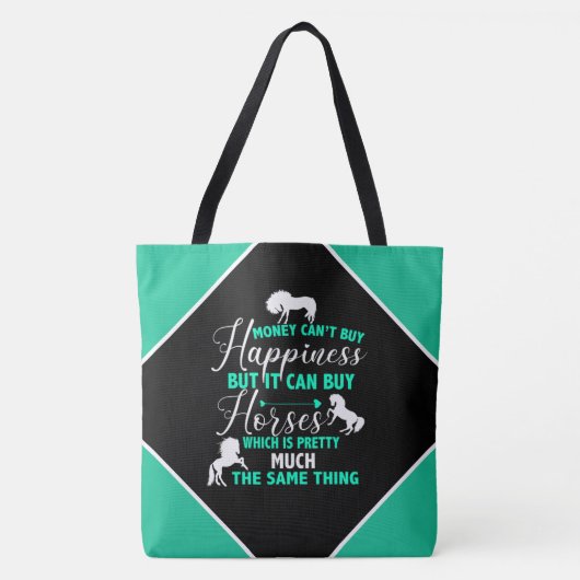 Geld kan paarden kopen Mint Green Tote Bag (Voorkant)