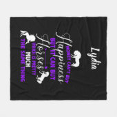 Geld kan paarden Paars aanschaffen Fleece Deken (Voorkant (Horizontaal))