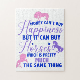 Geld kan paarden Paars roze kopen   Legpuzzel