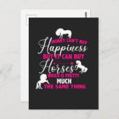 Geld kan Paarden warm roze kopen Briefkaart (Voorkant / Achterkant)