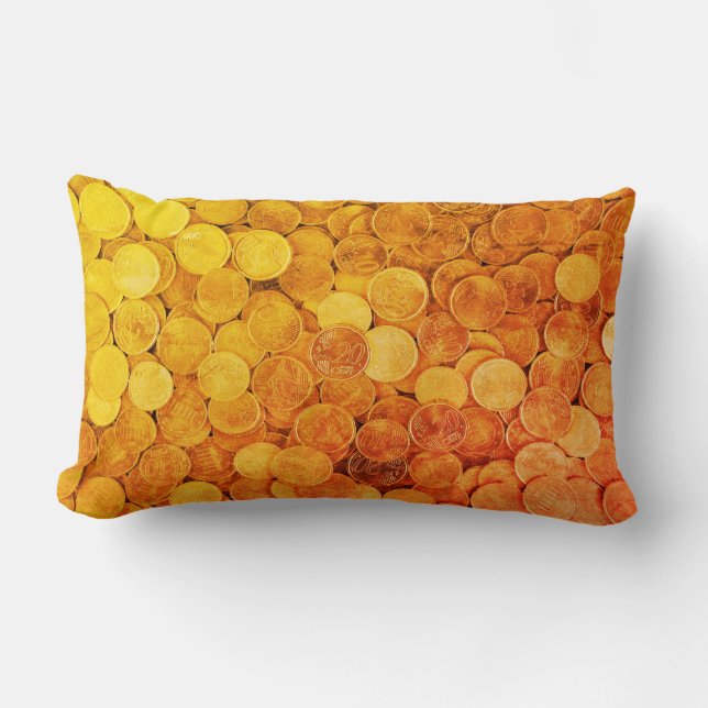 Geld Katoen Sierkussen, Lumbaal Kussen 13 "x 21" (Voorkant)