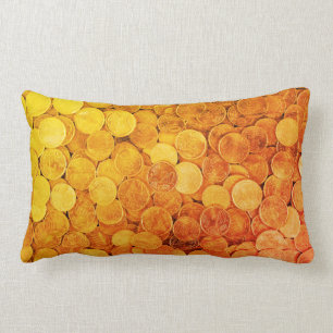 Geld Katoen Sierkussen, Lumbaal Kussen 13 "x 21"