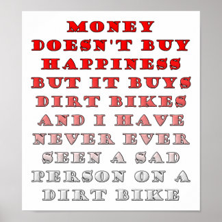 Geld Koopt Dirtbikes Grappige Poster